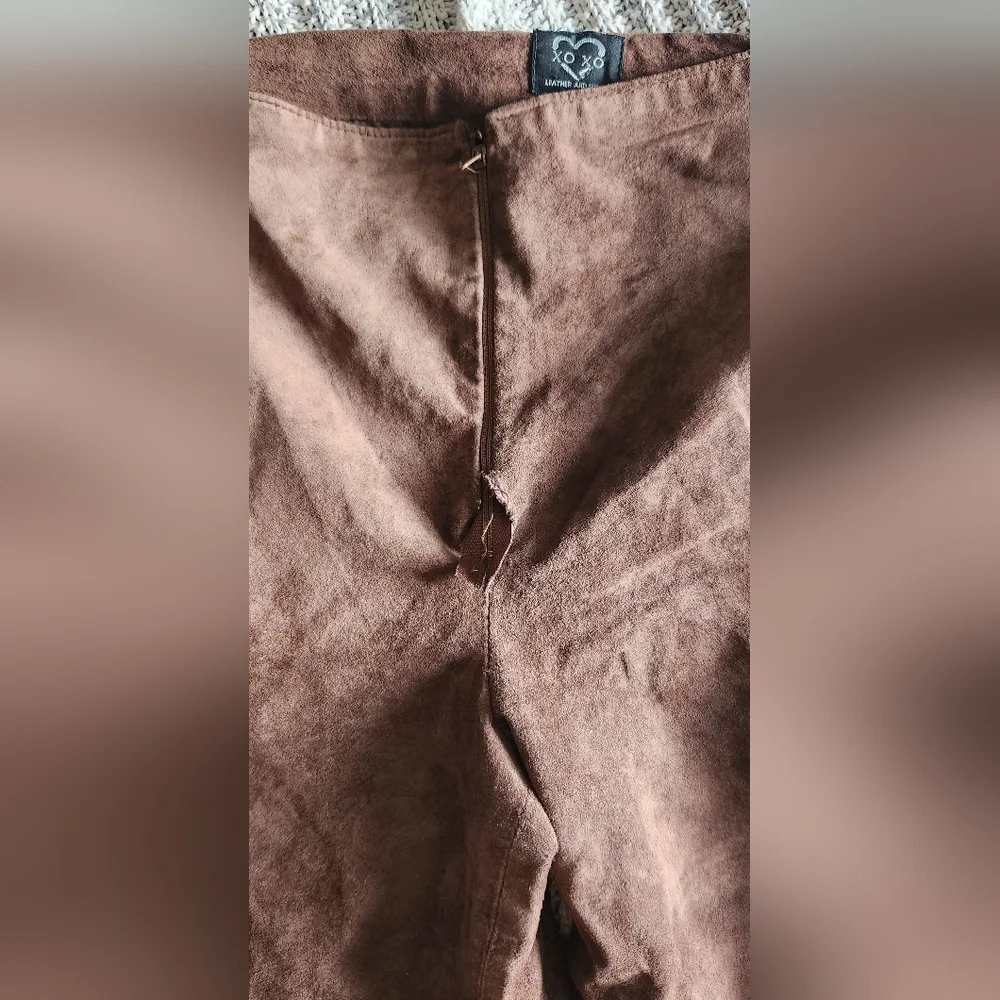 XOXO Brown Suede Pants - Picture 2 of 7